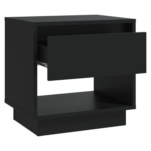 NNEVL Bedside Cabinet Black 45x34x44 cm Chipboard