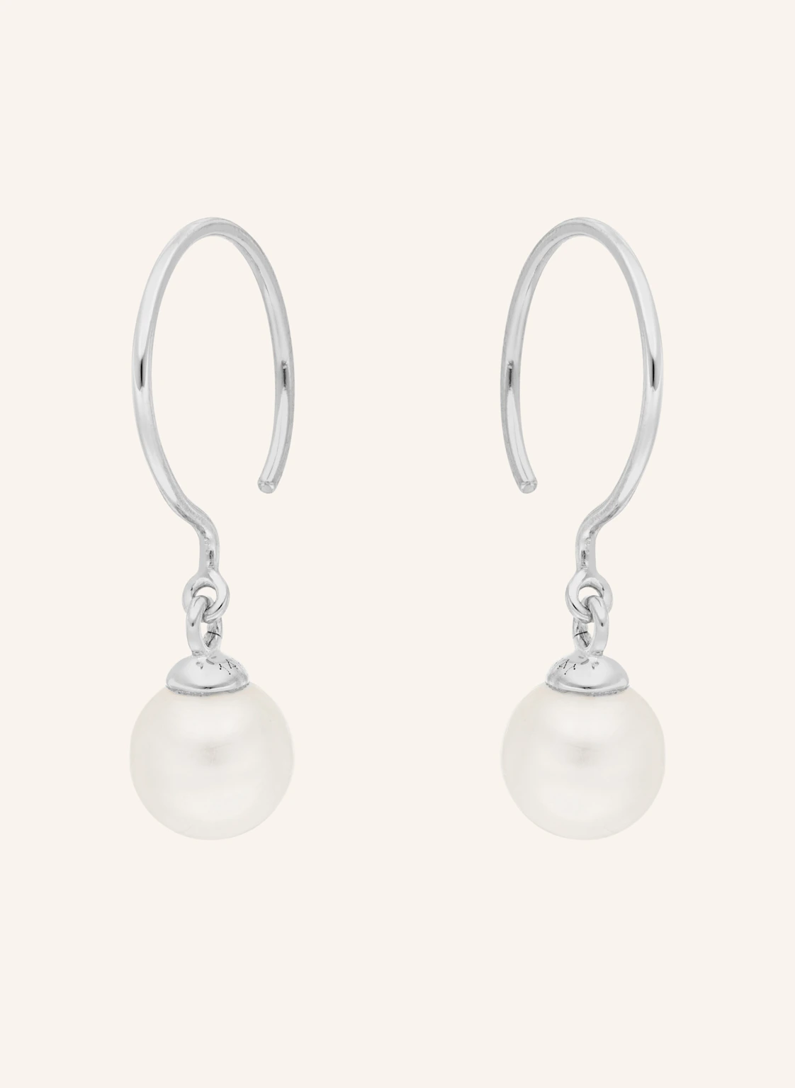 Leaf Ohrhänger SINGLE PEARLS aus 14 Karat Weißgold