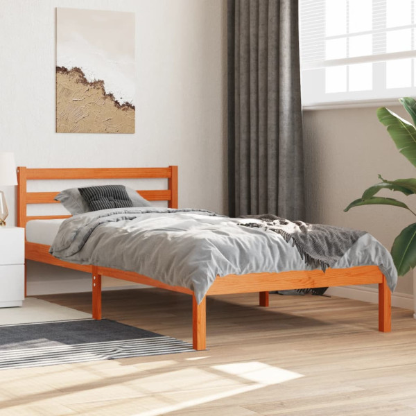 Łóżko Drewniane Rama Łóżka Sofa Brązowe Do Sypialni Pokoju 75x190 cm