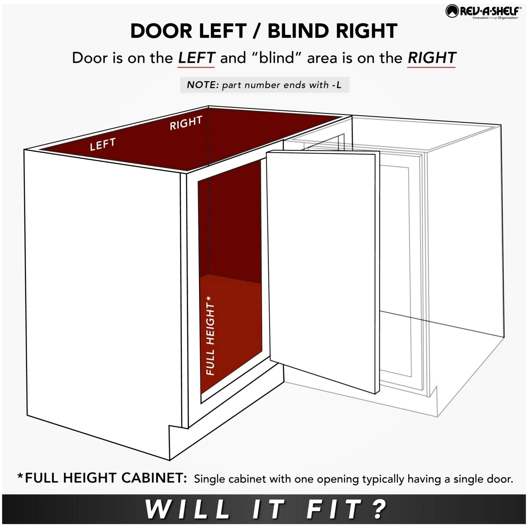 Rev-A-Shelf RAS Polymer 31 Inch Half Moon Shaped Pivoting Single Lazy