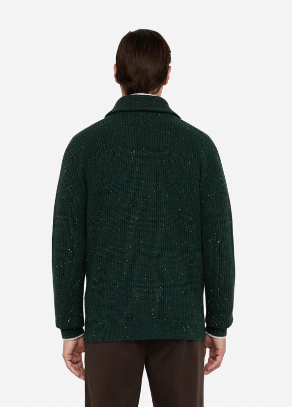 Cardigan in lana a trecce