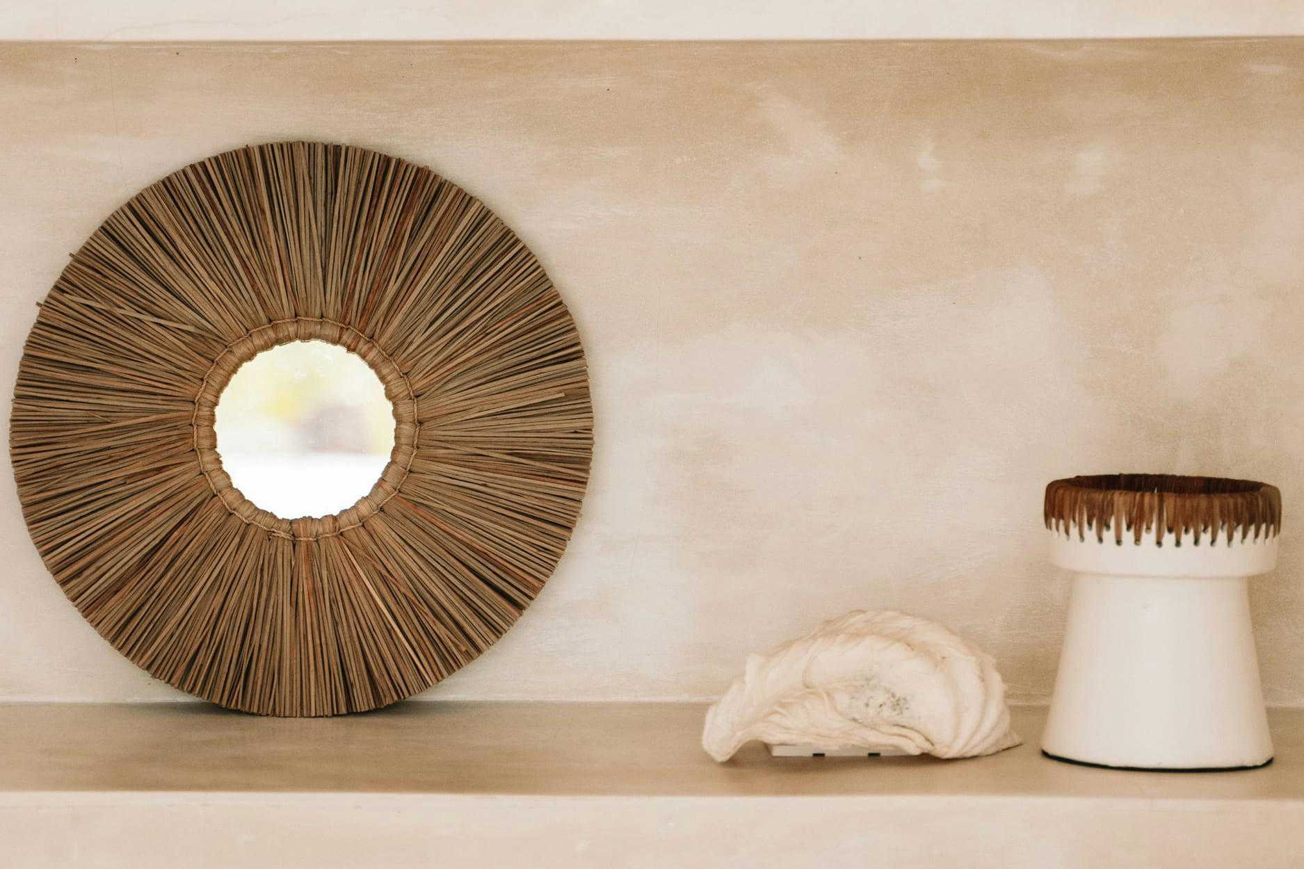 ALANG ALANG - Miroir en herbe naturel D45