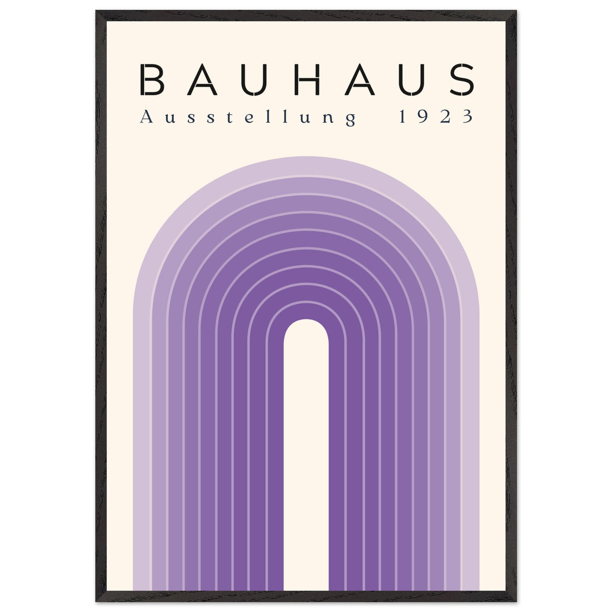 Artfulprints Poster met Lijst Bauhaus - Purple rainbow  - 70x100 cm - Paars