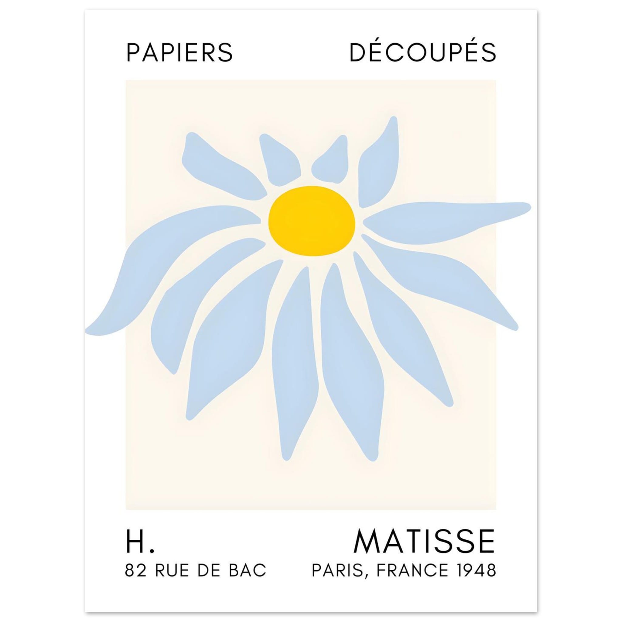 Artfulprints Poster Matisse – Deep sea dance light blue  - 30x40 cm - Blauw
