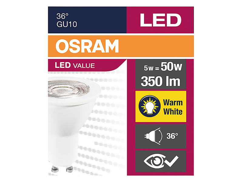 Żarówka LED GU10 5W z ciepłą barwą światła
