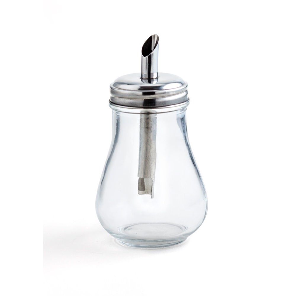 Açucareiro de vidro c/doseador de metal