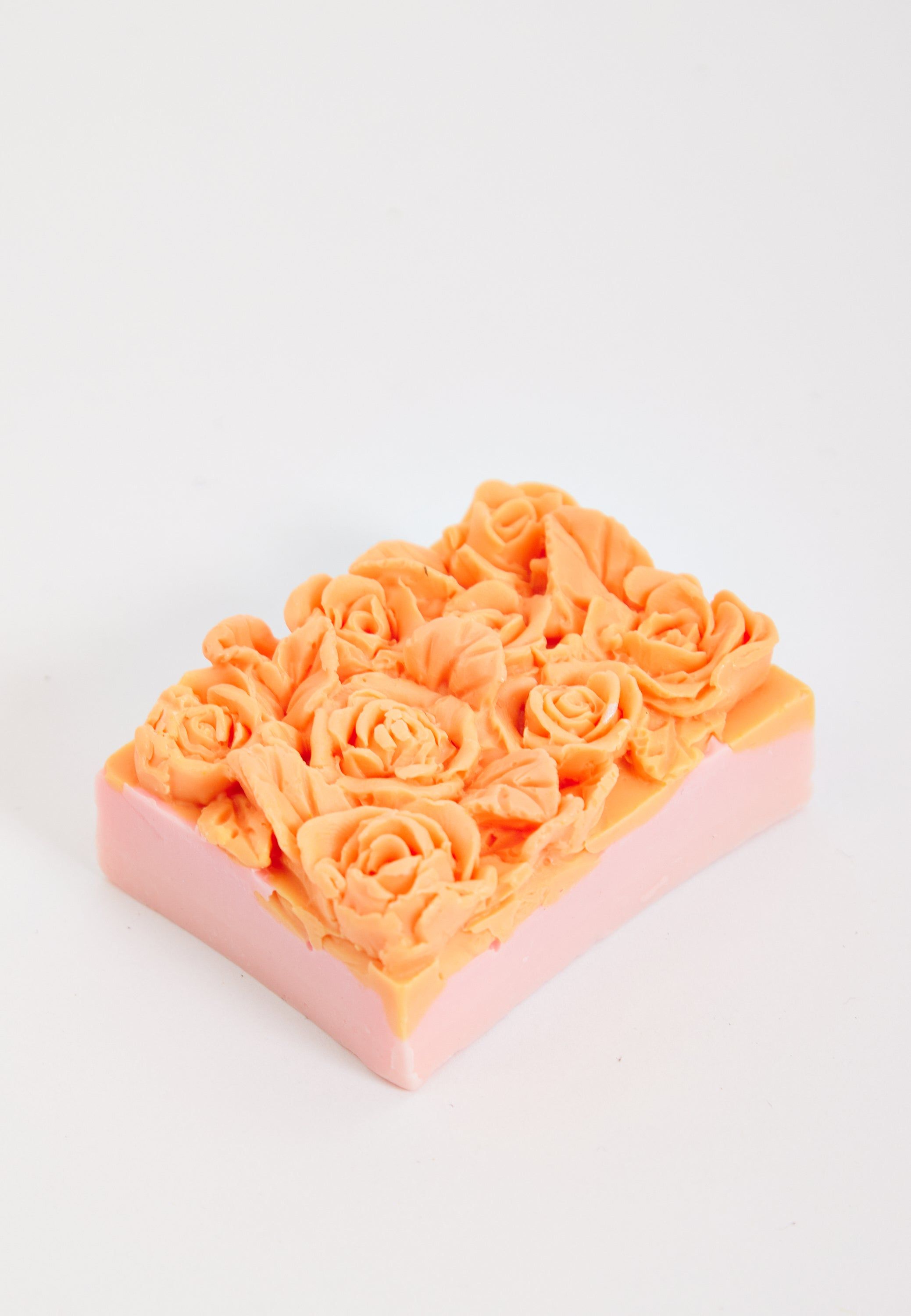 Liquorish Orange and Pink Bed of Roses Floral Soap