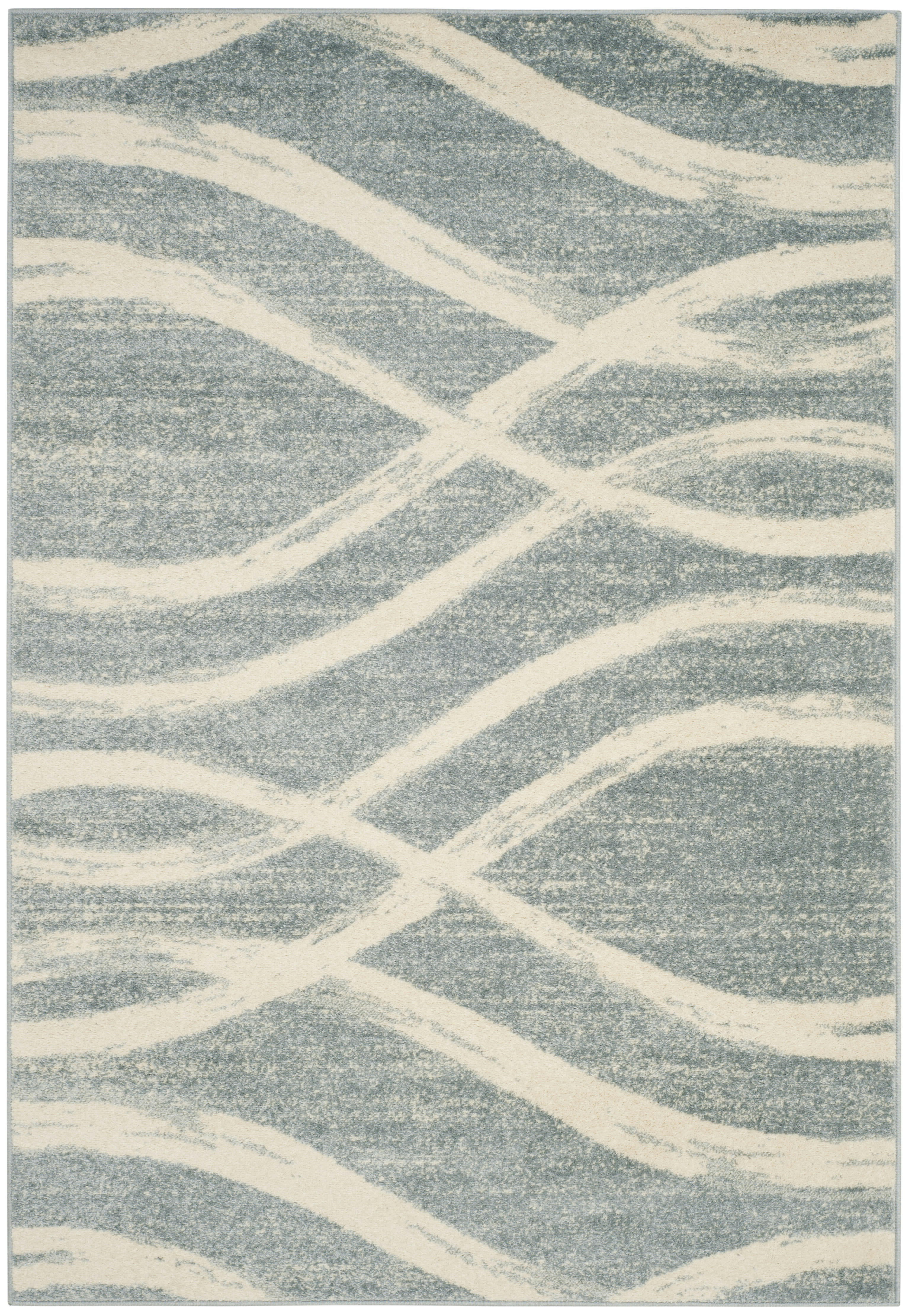 ADIRONDACK - Tapis de salon interieur en crème & gris ardoise, 155 x 229 cm