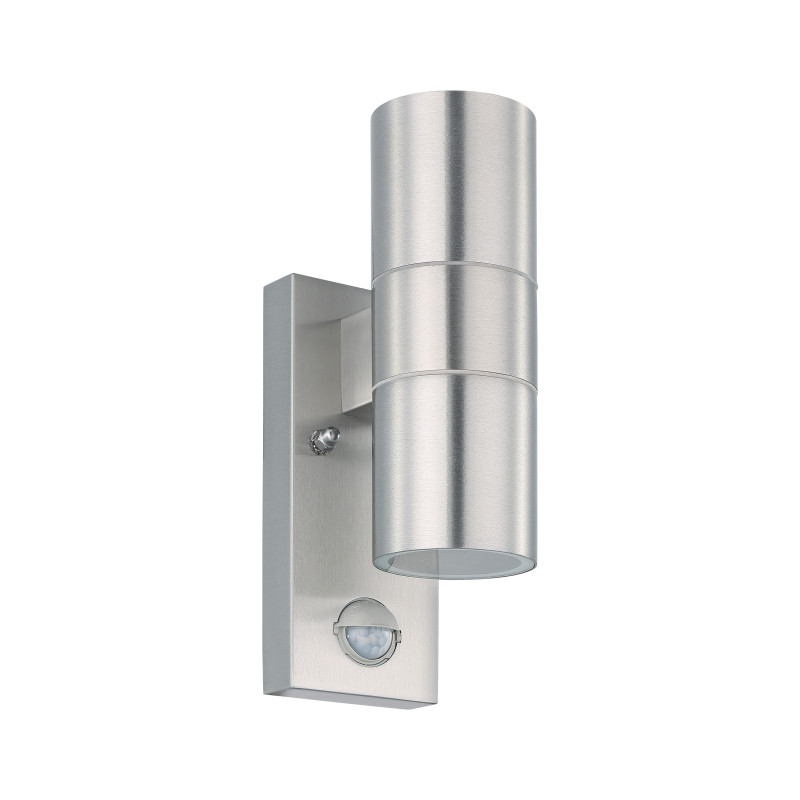 Applique extérieure LED Riga 5 inox avec détecteur de mouvement GU10 2 x 2,8 W EGLO