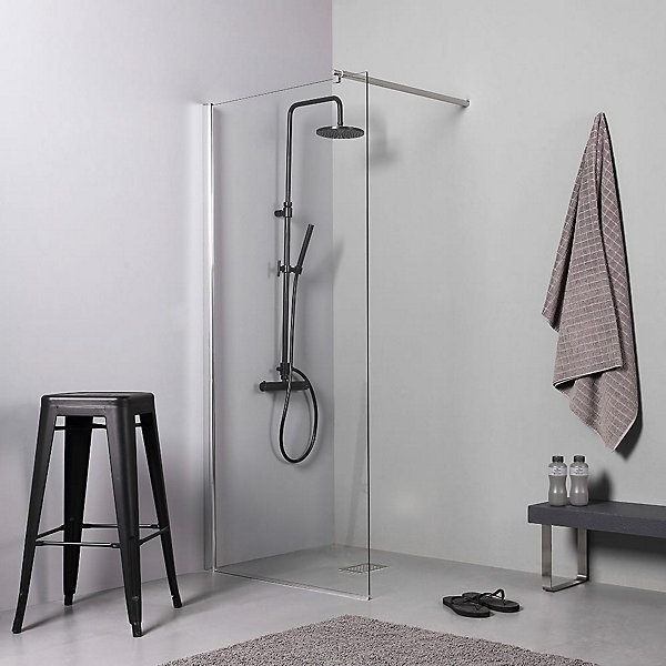 Panneau fixe pour porte de douche cm 100 verre clair 6 mm - walk in