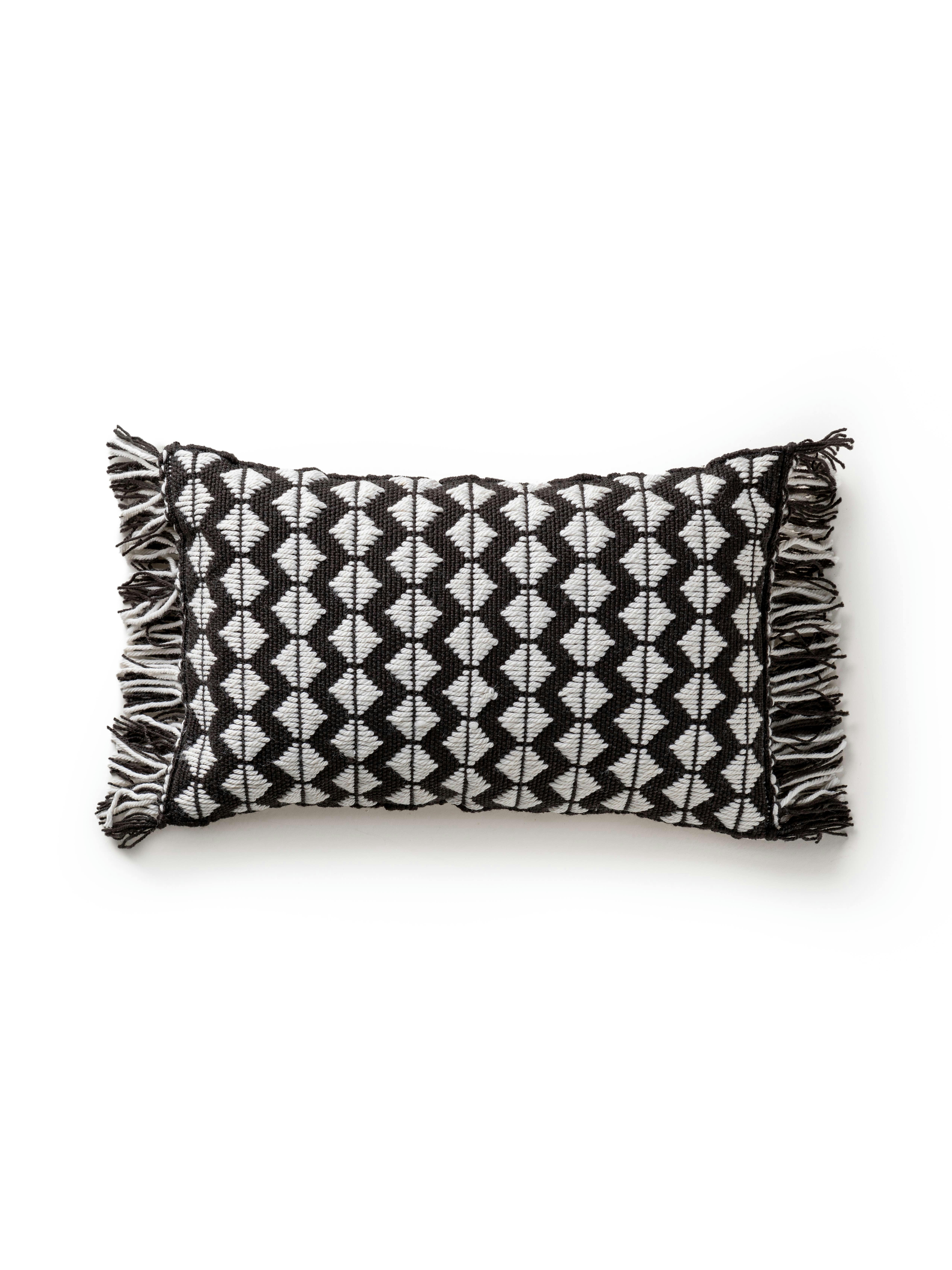 MORTY - Coussin d'intérieur et d'extérieur noir & blanc 30x50