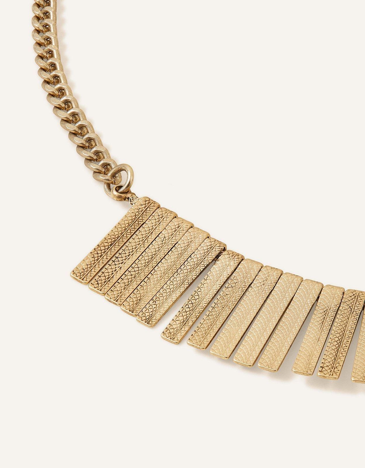 Accessorize Brushed Metal Fan Necklace