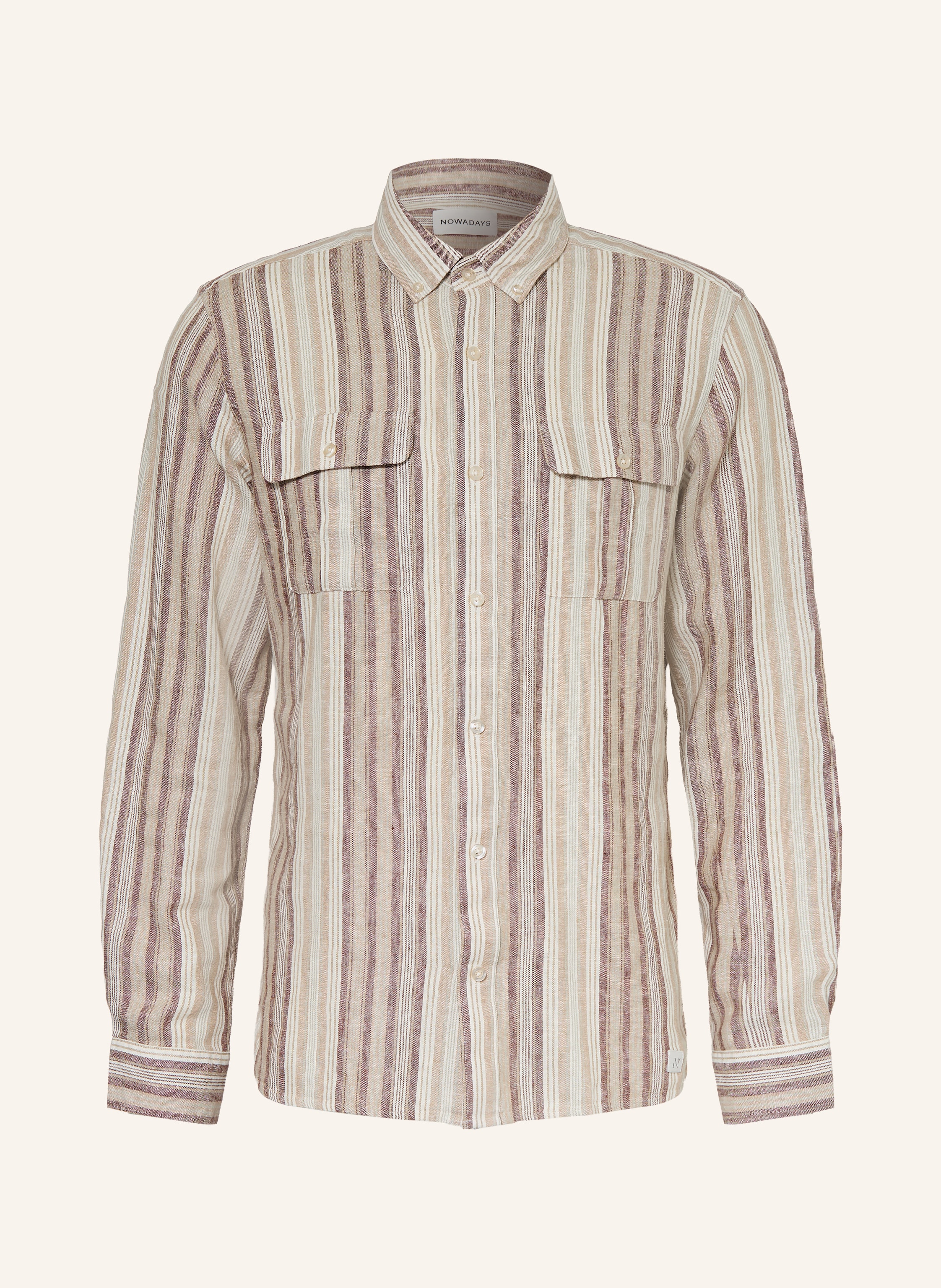 NOWADAYS Hemd Comfort Fit mit Leinen