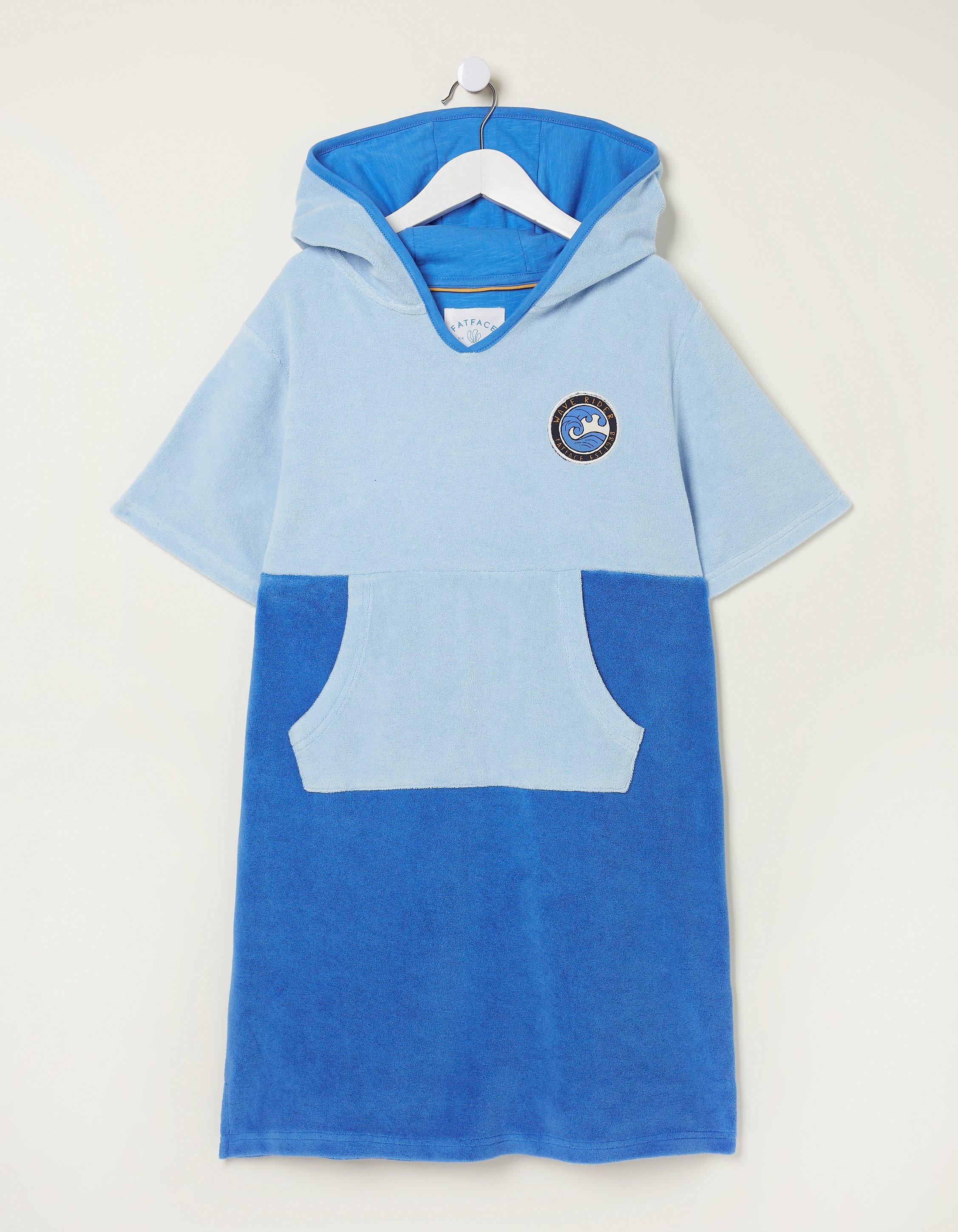 Colour Block Towelling Poncho