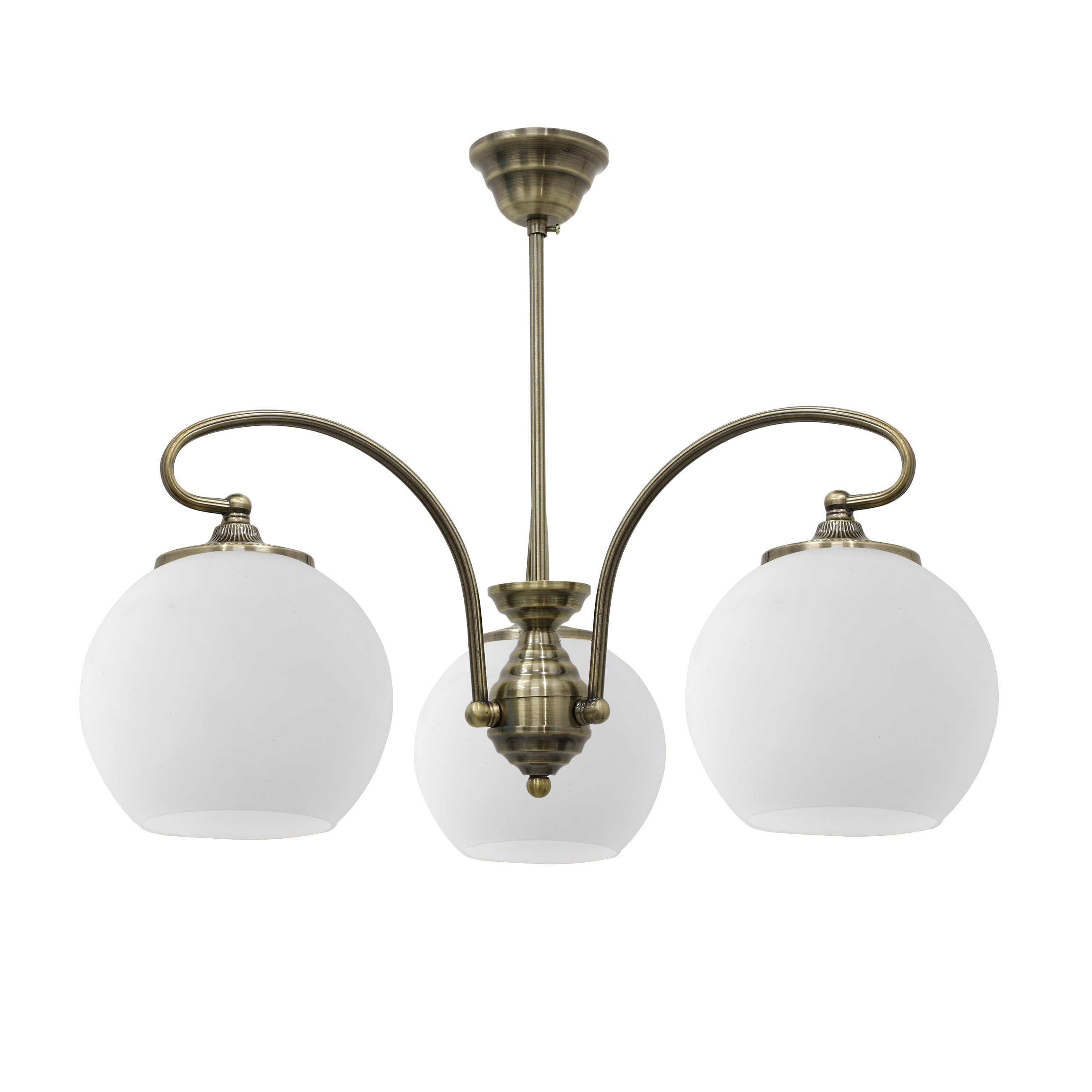 Lampa wisząca mosiężno-biała ORBIT 3xE27x60W wym: 40x51x51 cm Candellux