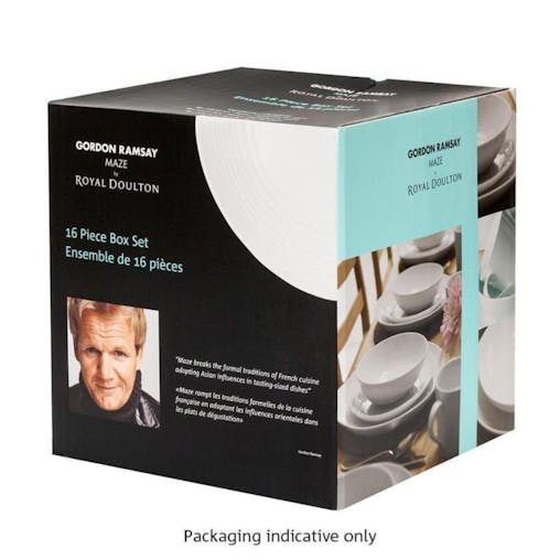 Royal Doulton Gordon Ramsay 12pc Dinner Stoneware Set of 12 | Maze Blue