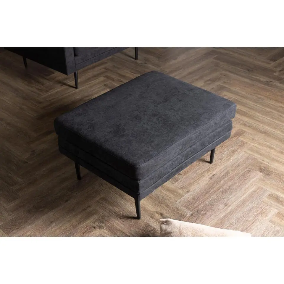 Svea - Kira hocker - linnen - zwart