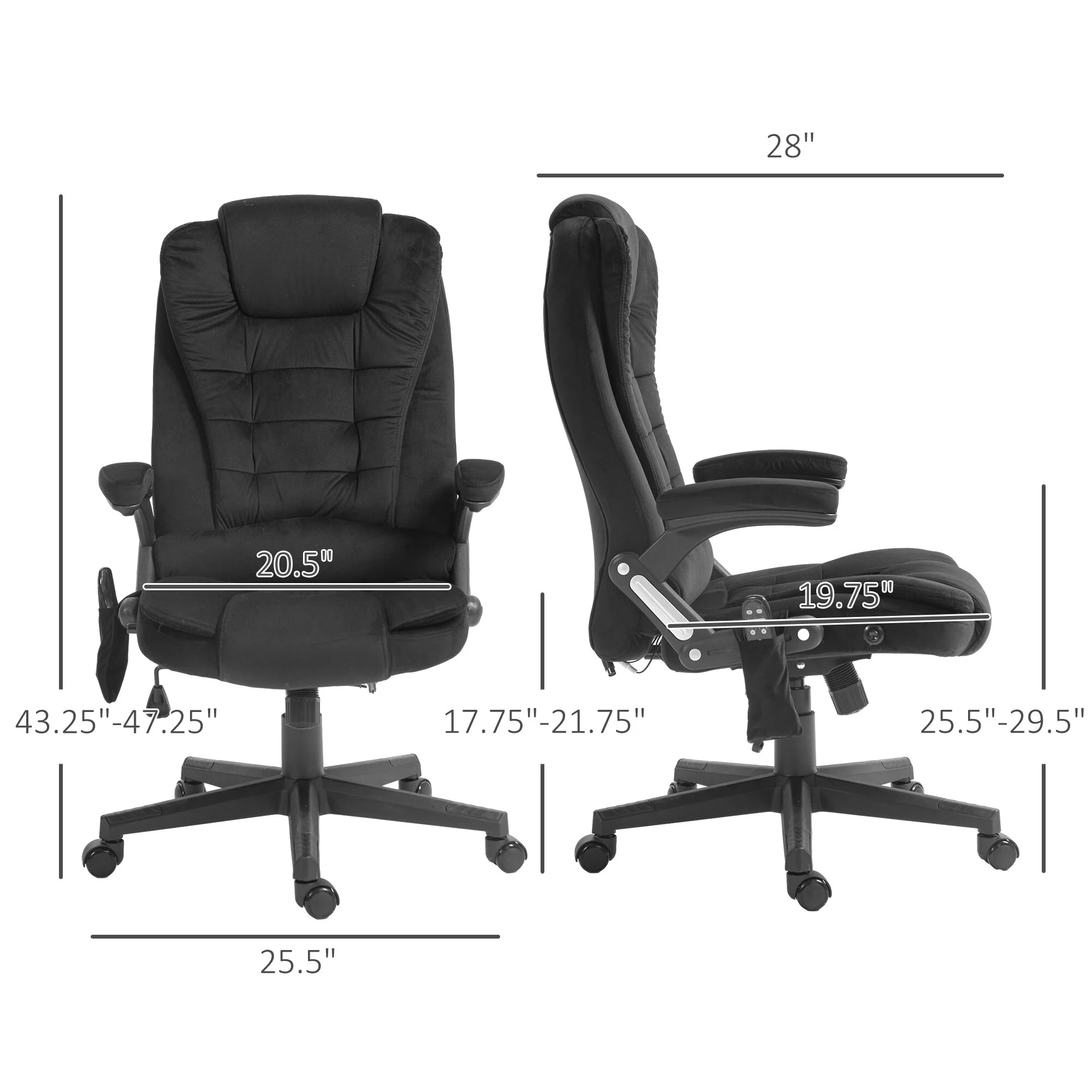 Executive Office Chair 6 Point Vibrating Massage Office Chair Reclining Computer Chair High Back Heated Office Chair with Remote