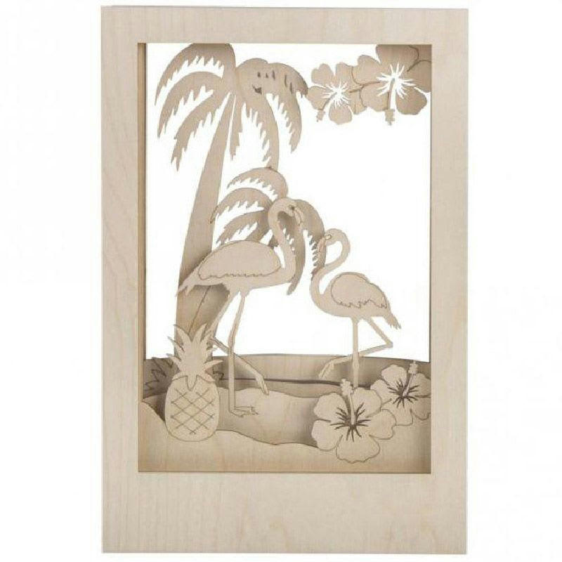 FLAMANT - Cadre décoratif en bois à motif 3D 20x30x6,7cm