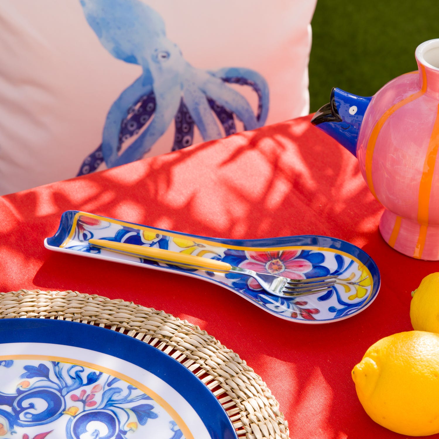 Poggiamestolo melammina 28 cm decorato Sicilia