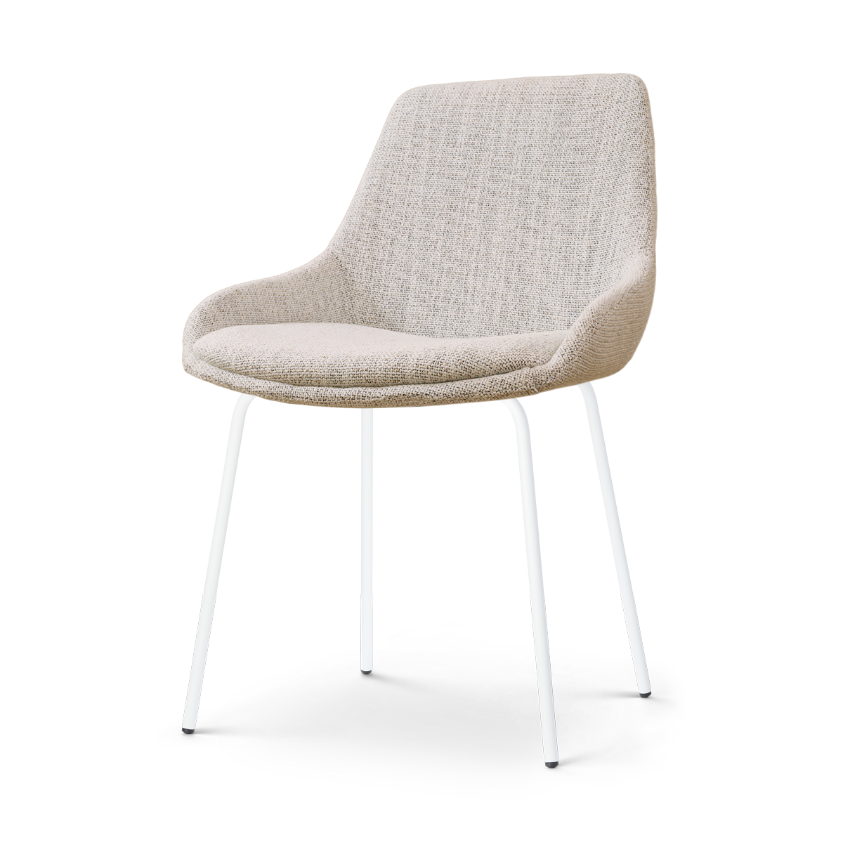 Nolon Nora-Isa Eetkamerstoel Beige Gemêleerd - Stof - Wit Onderstel