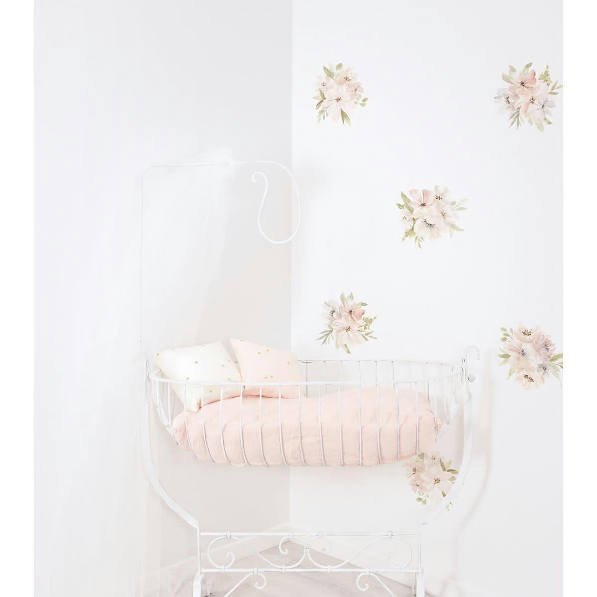 APPOLINE - Stickers bouquets de fleurs en Vinyle mat Rose