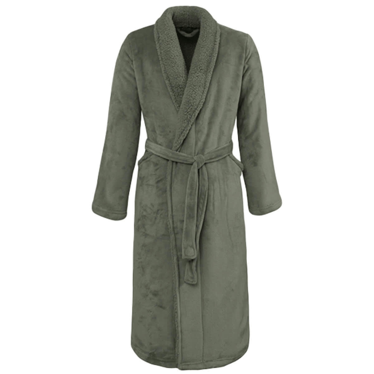 BOLSTA - Peignoir mixte polaire chaud doublé  eucalyptus XL