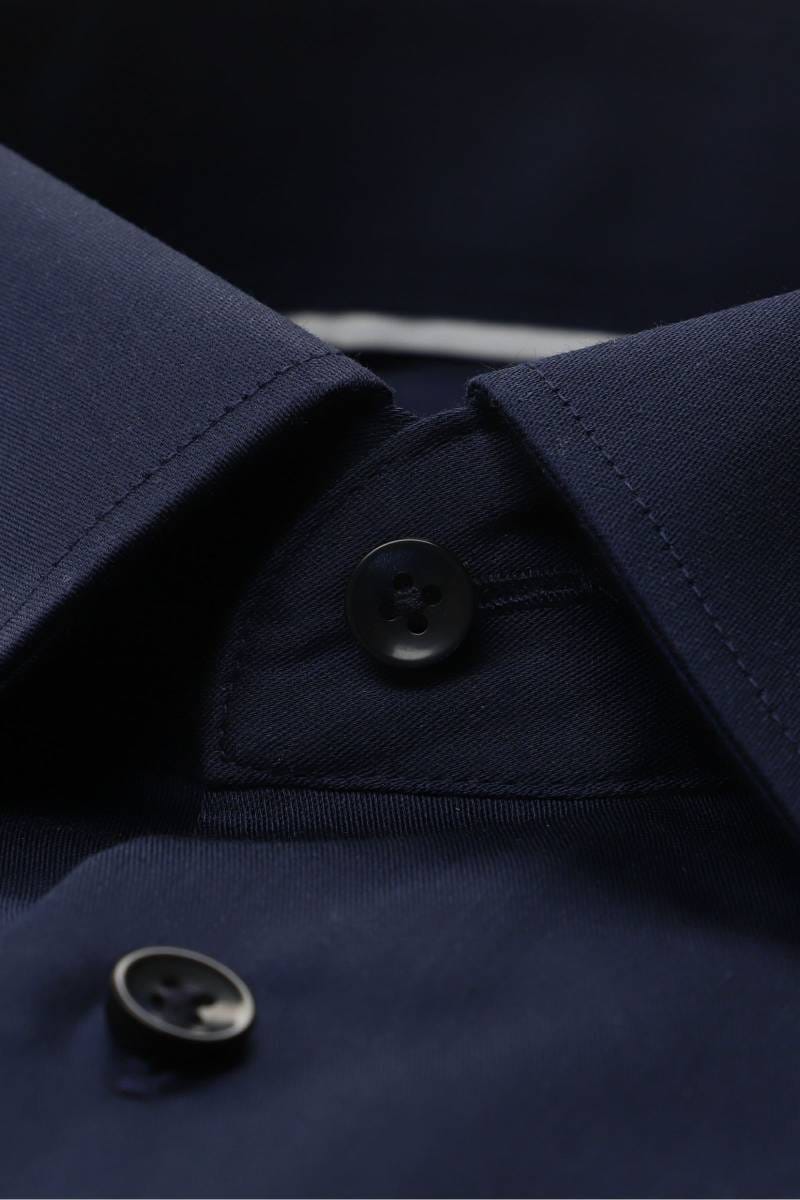ETERNA Slim Fit Hemd marine, Einfarbig