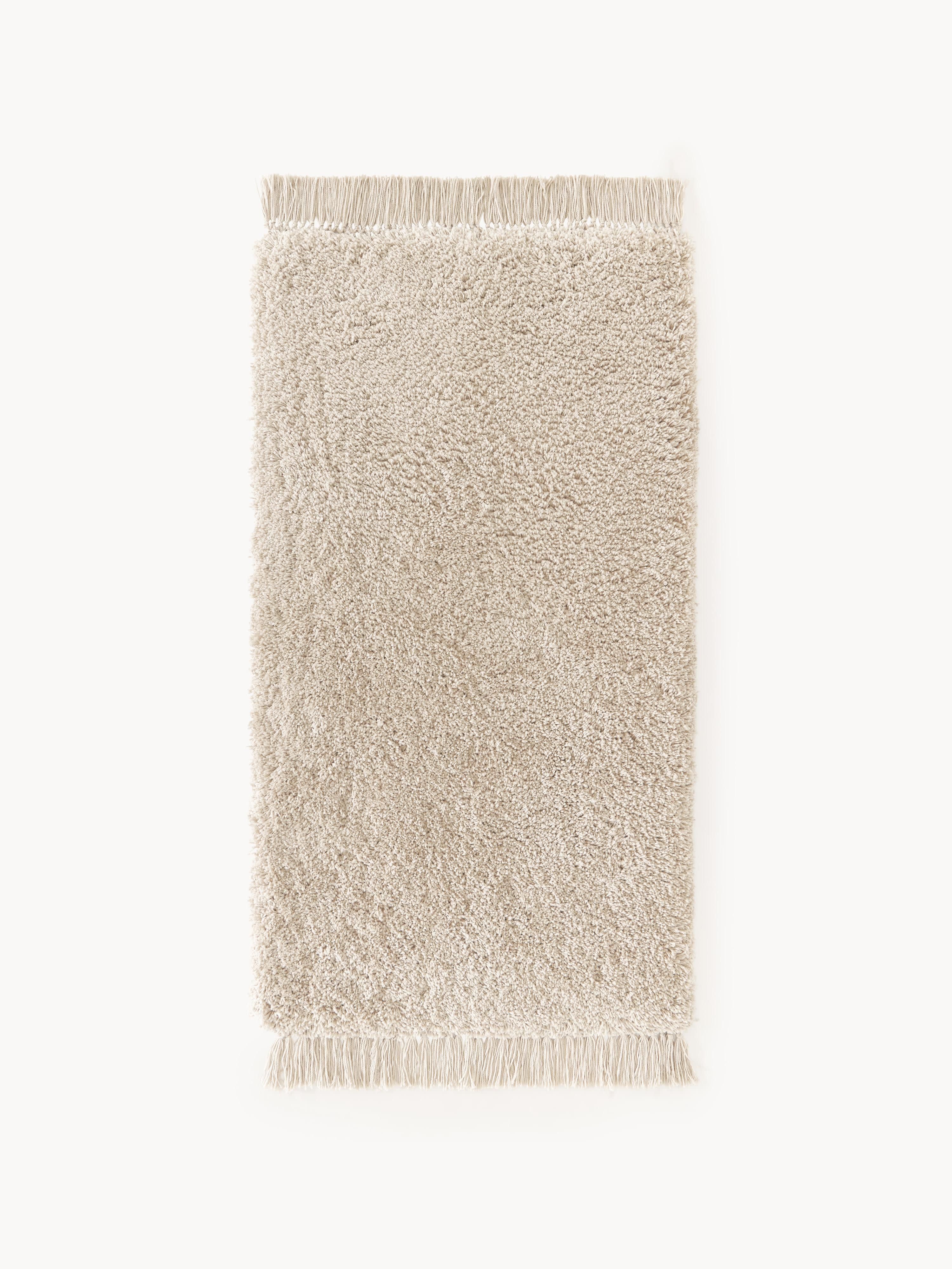Flauschiger Hochflor-Teppich Dreamy mit Fransen