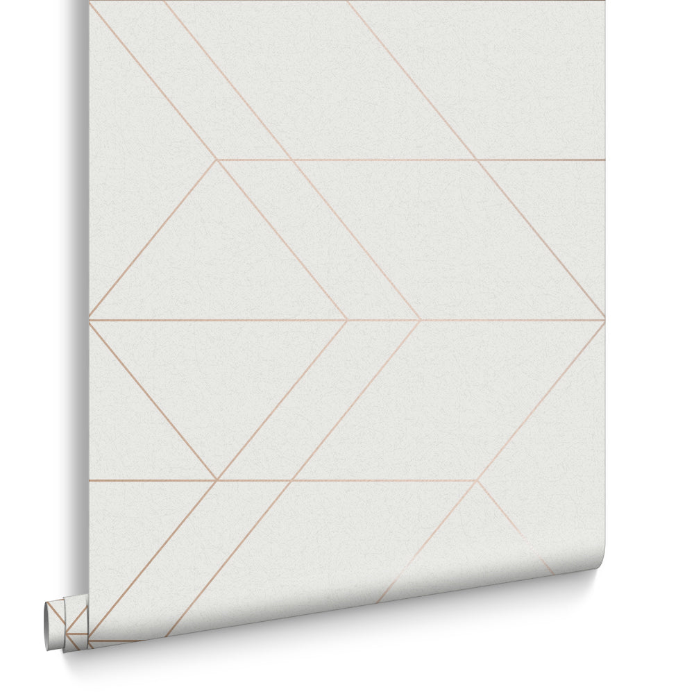 Graham & Brown Vliesbehang - Balance White Rose Gold - 10mx53cm