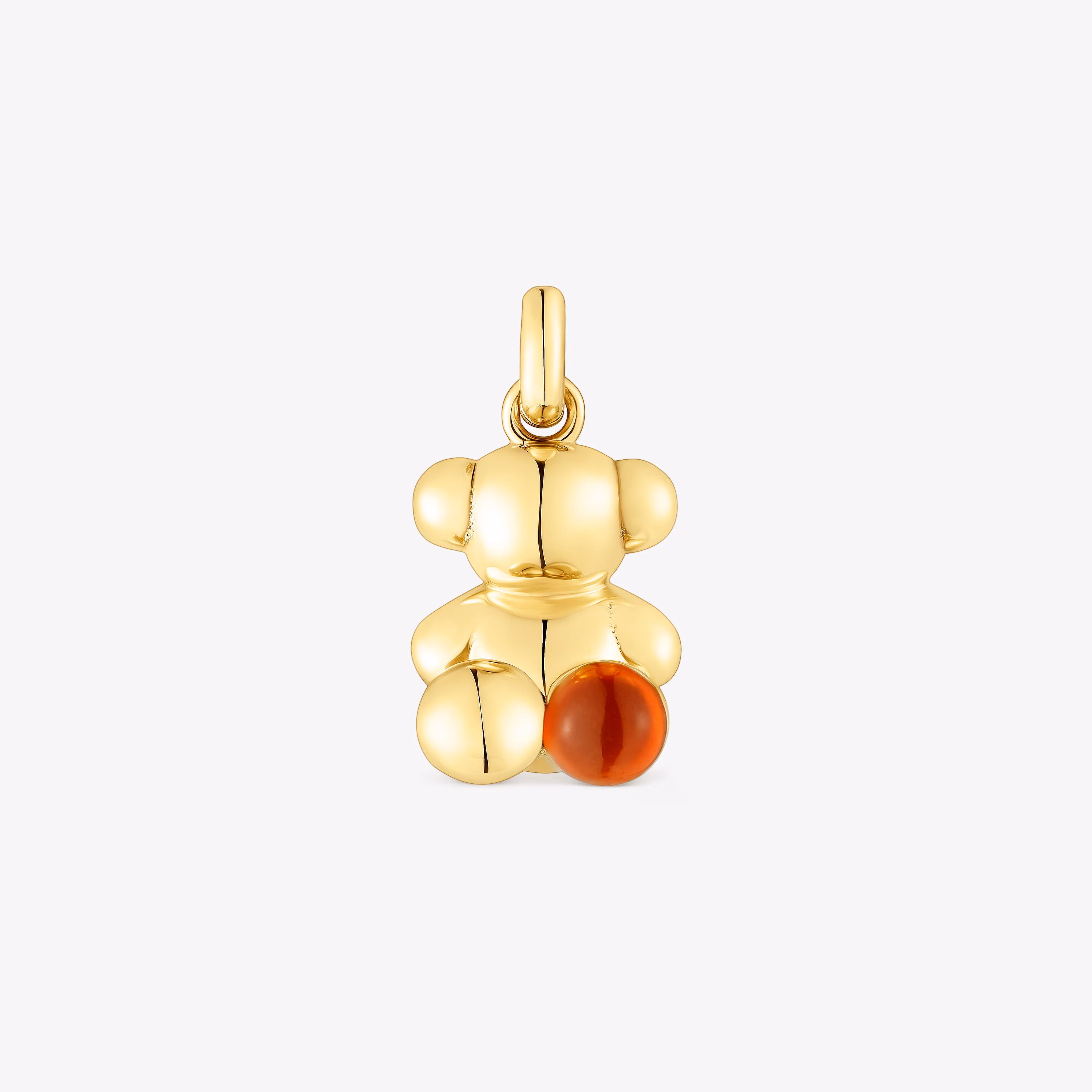 Colgante oso con baño de oro 18 kt sobre plata y cornalina Bold Bear