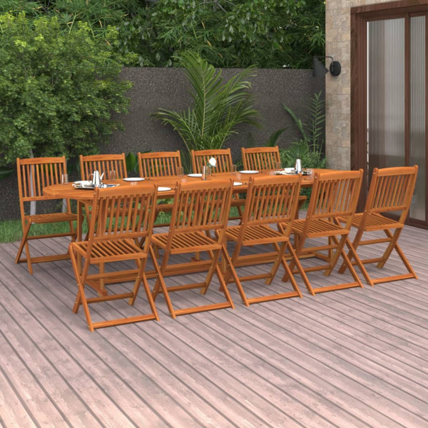 11-cz. zestaw mebli ogrodowych 280x90x75cm lite drewno akacjowe