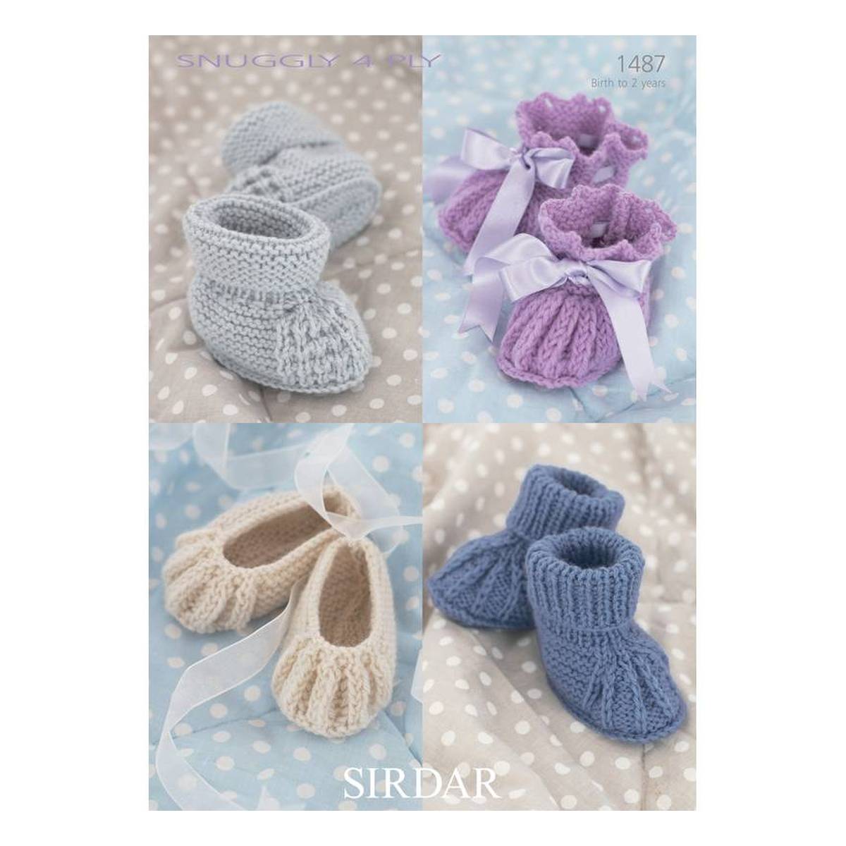 Sirdar Snuggly 4 Ply Baby Bootees Pattern 1487