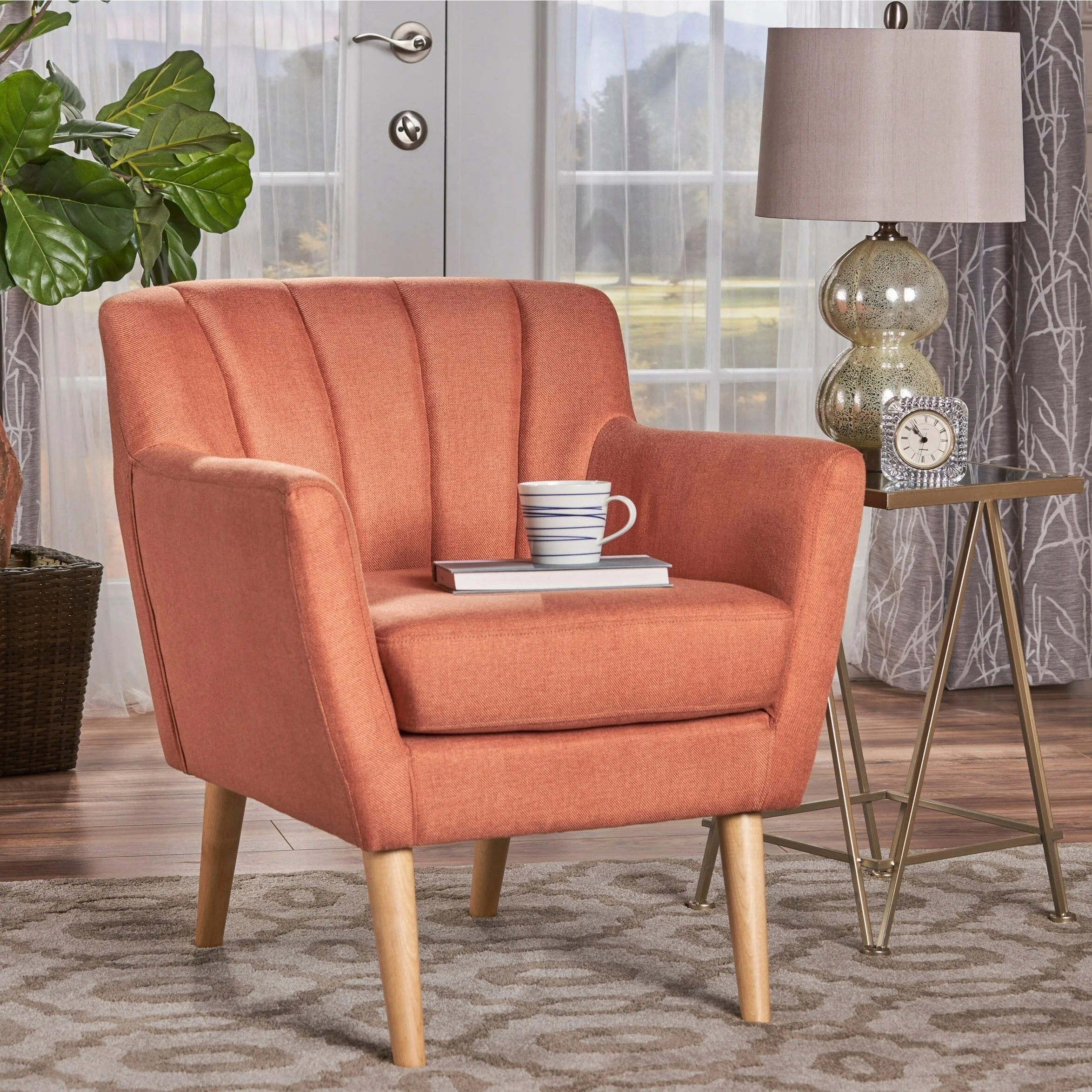 Merel Mid Century Modern Fabric Club Chair by Christopher Knight Home