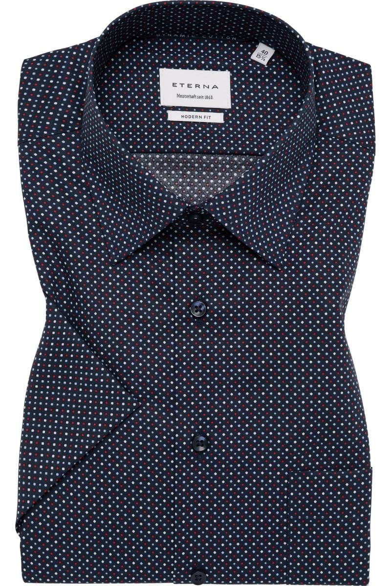 ETERNA Modern Fit Hemd rot, Bedruckt
