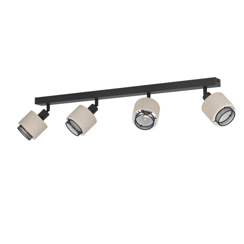 Spot Rosley noir et lin E14 4 x 40 W EGLO