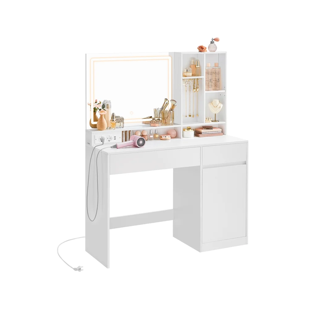 Coiffeuse avec miroir et lumière LED