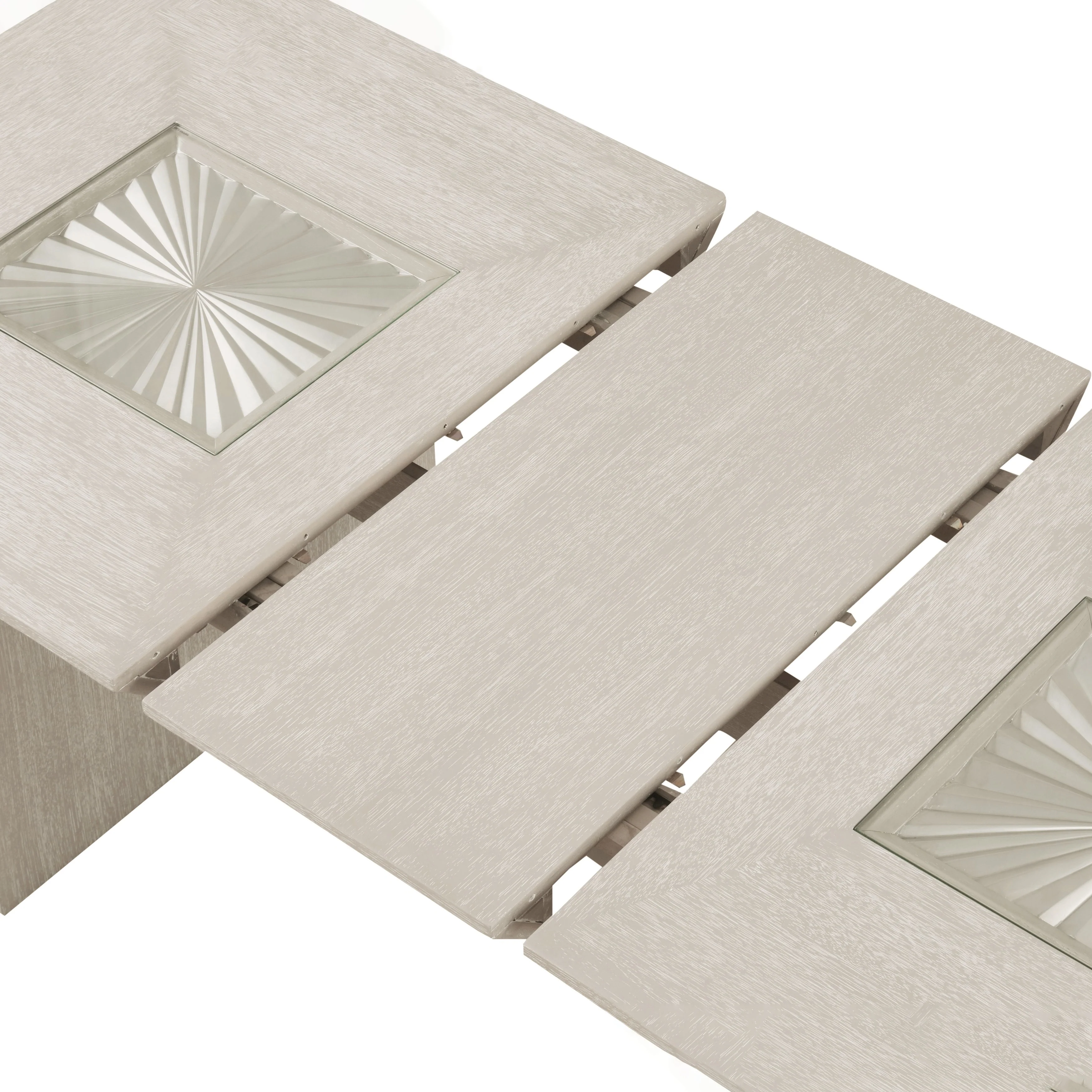 Furniture of America Juniper Modern Light Grey Solid Wood 90 Dining Table with Leaf