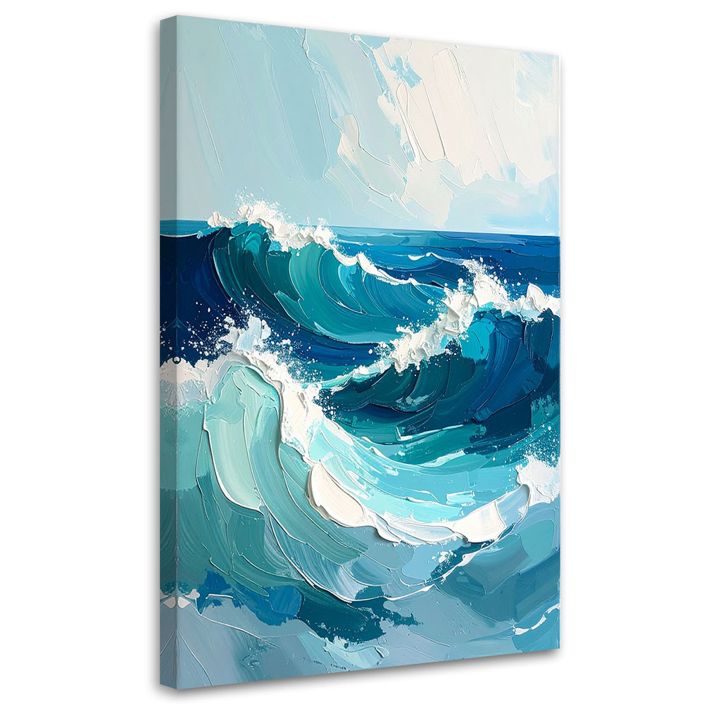 Obraz do salonu sypialni biura, Morze Fale Pastelowy Krajobraz 20x30