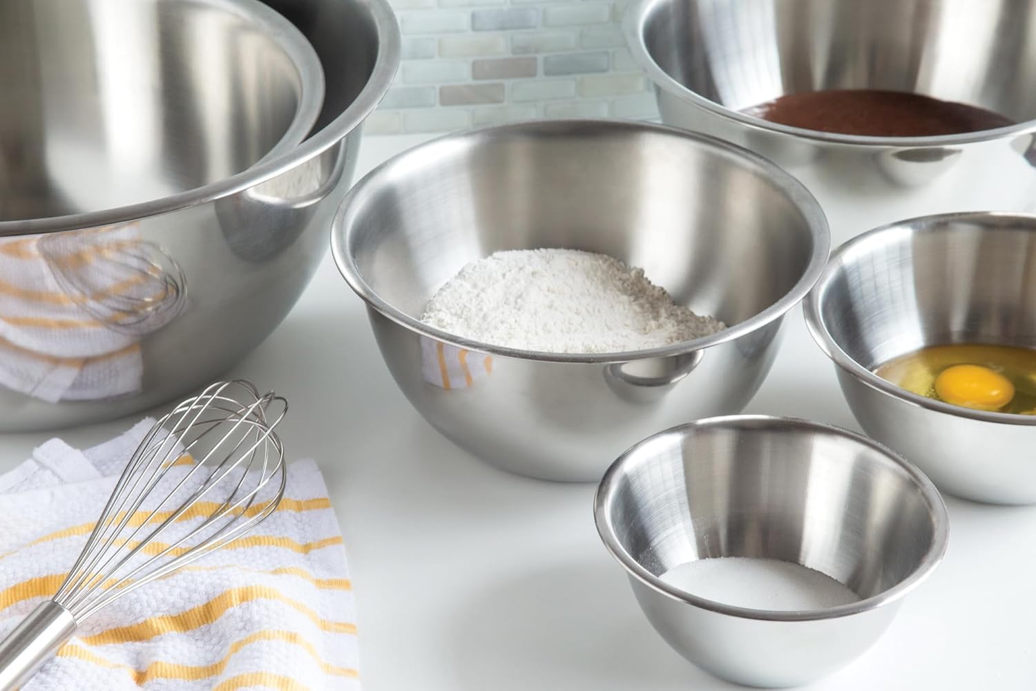 Fox Run 6-Piece Nesting Stainless Steel Polished Mirror Finish Mixing Bowls Set, 0.5, 1.25, 2.75, 4.25, 6.25 and 10.75 Quart