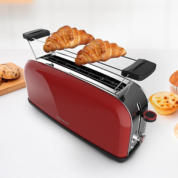 Grille-pain Rouge Inox 1 Fente Longue 850W
