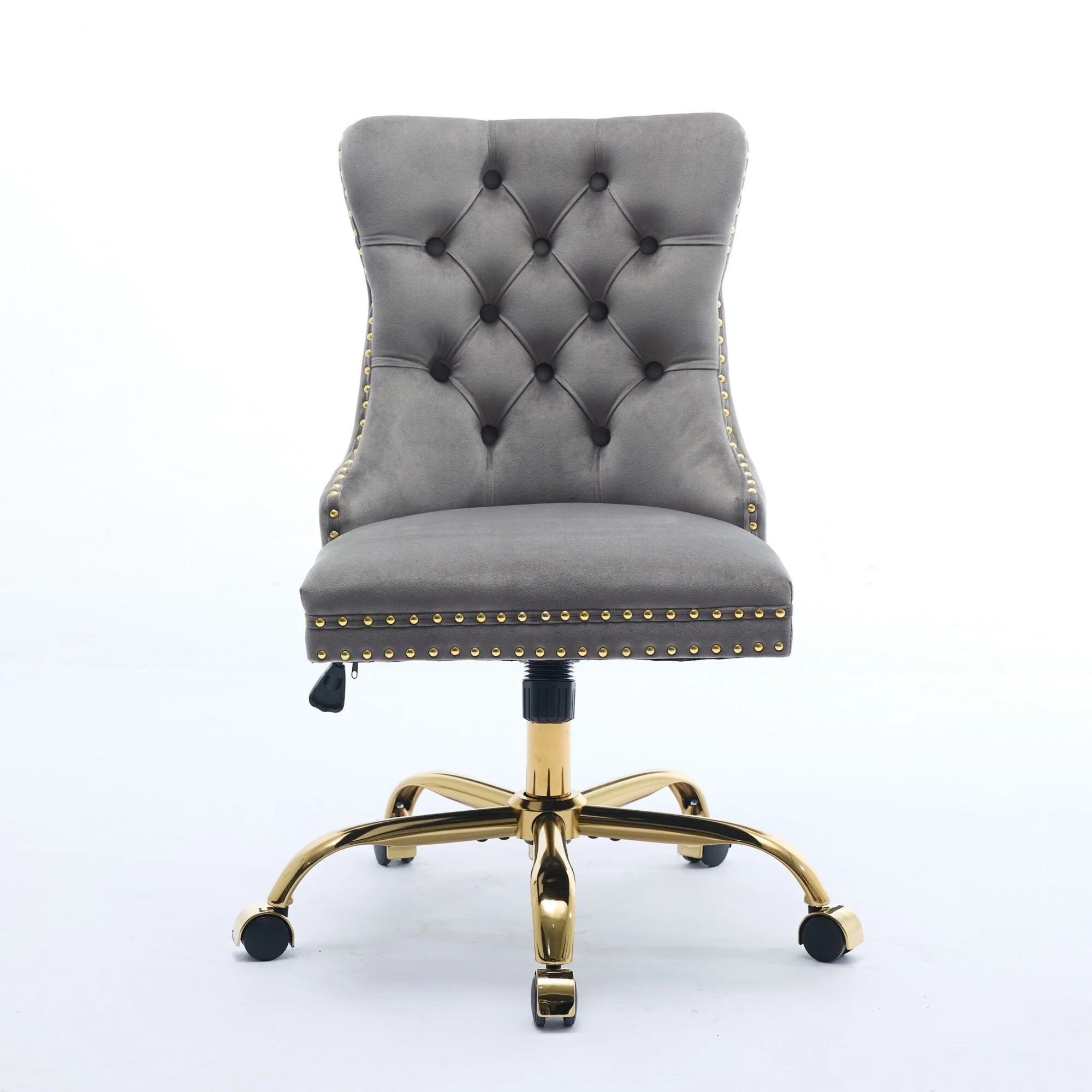 Velvet Office Chair Tufted Adjustable Swivel Desk Chair