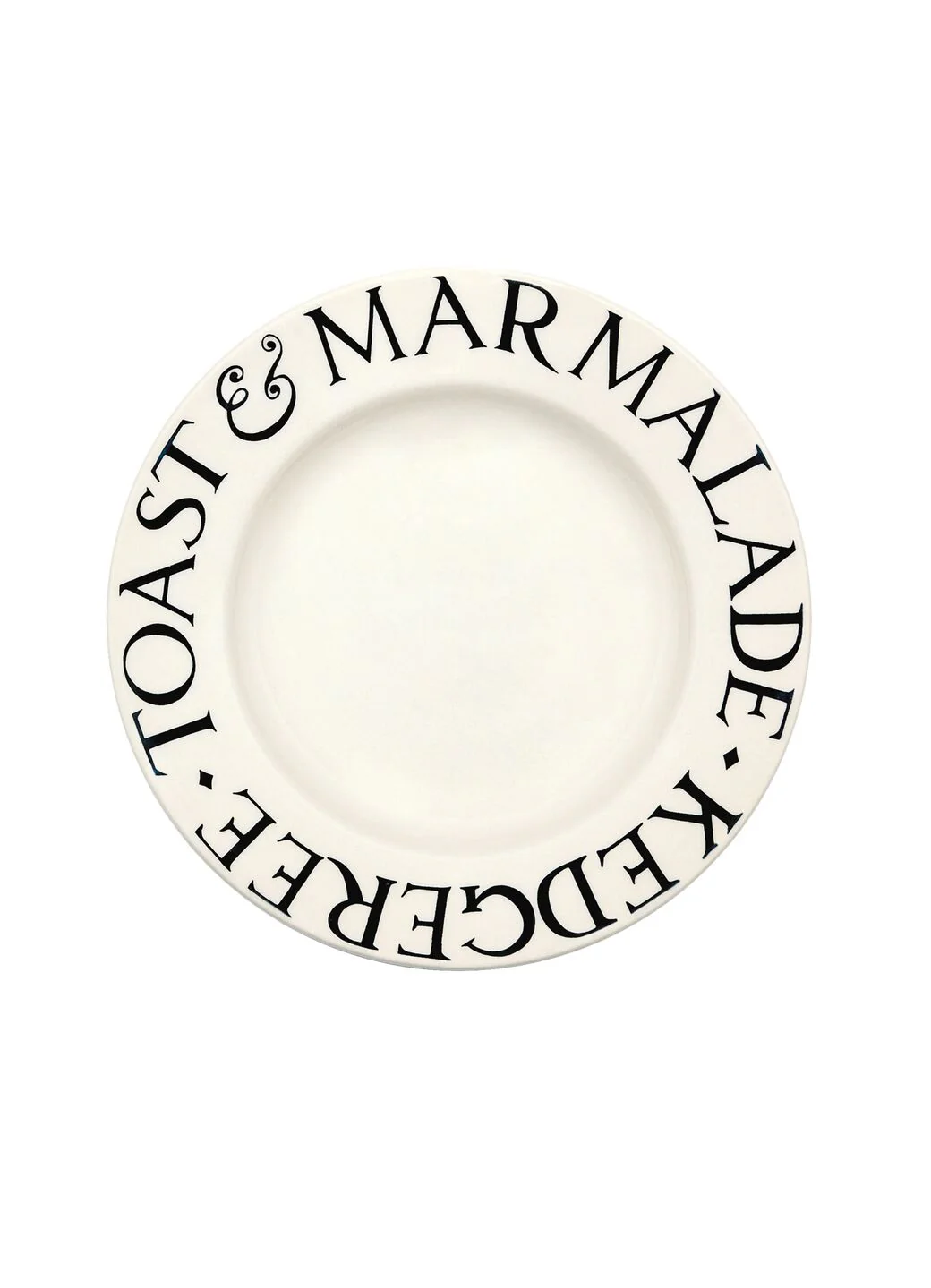 Seconds Black Toast Toast & Marmalade Medium Dinner Plate, 8.5 Inch
