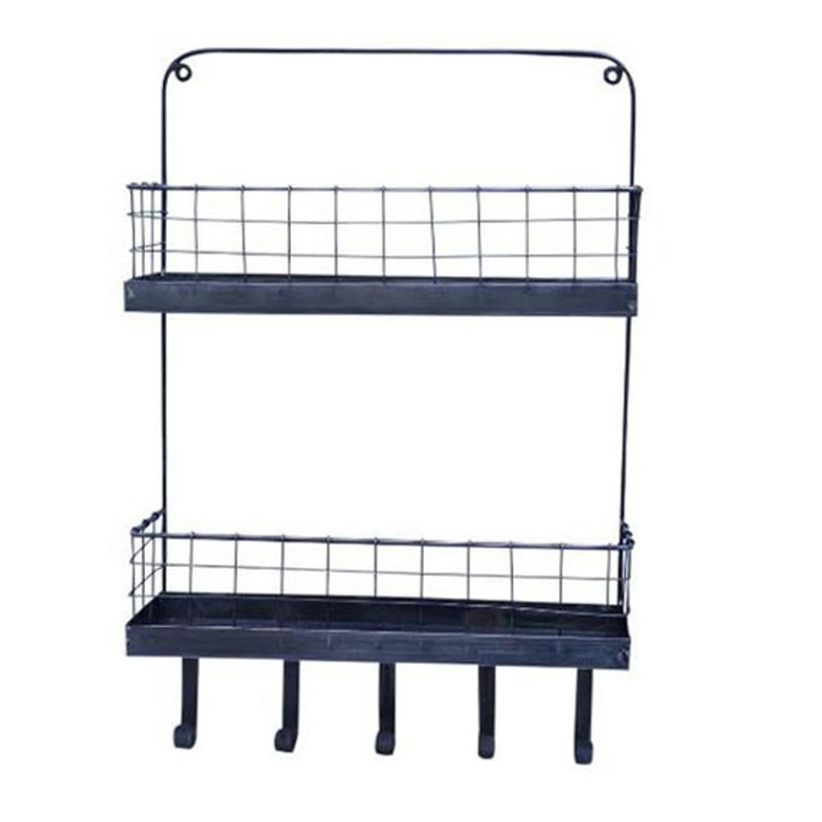 - Etagère murale en métal grillagé