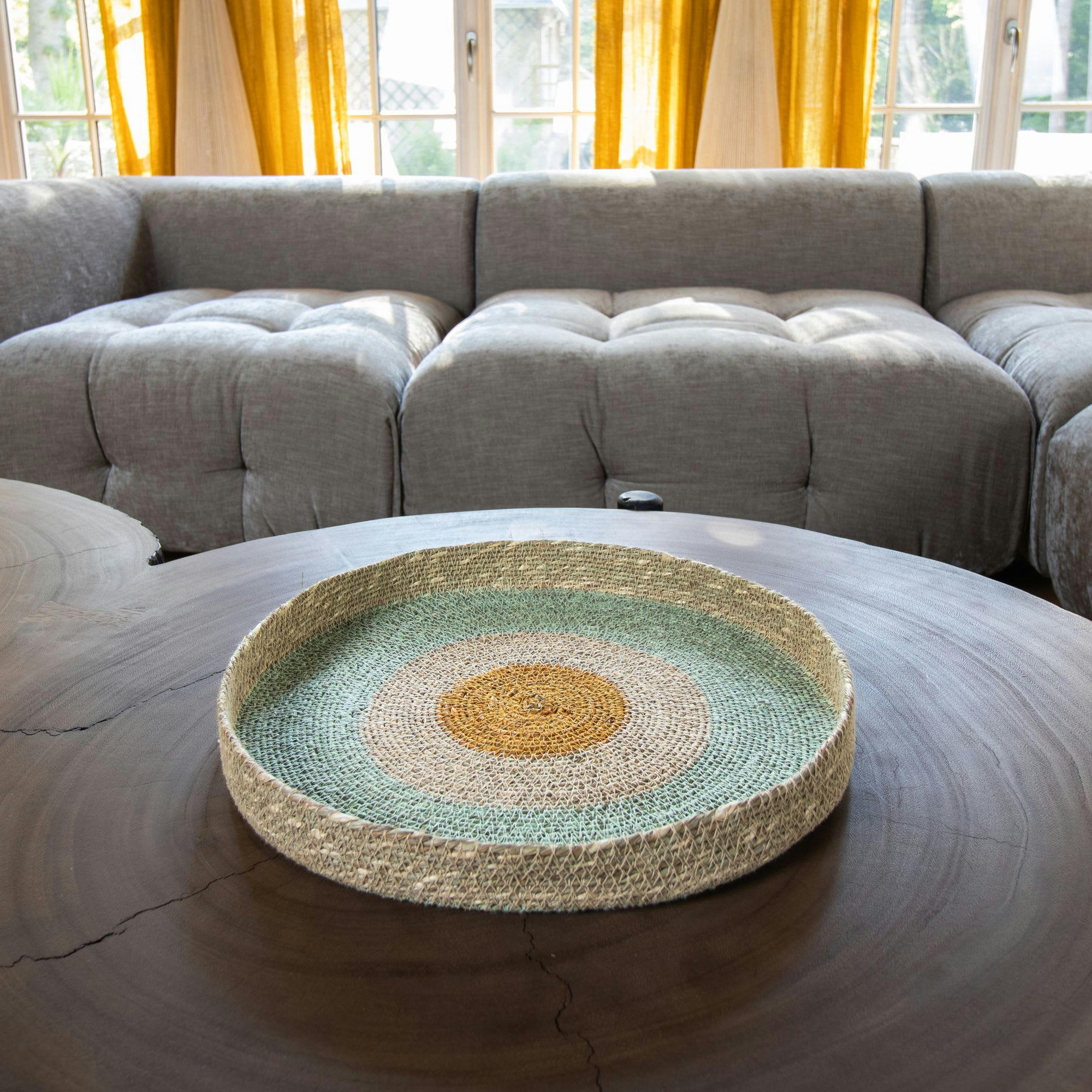 KAMPA - Plateau rond en jonc de mer Ø33cm