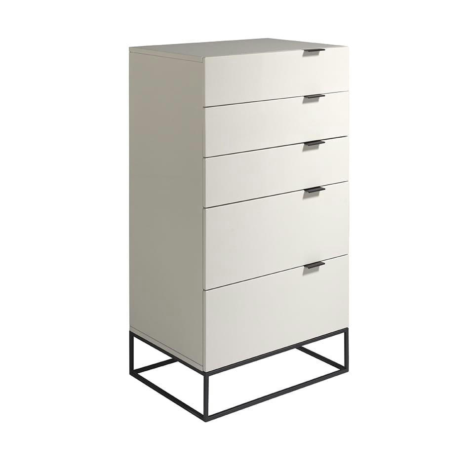 - Chiffonnier en effet bois gris et acier