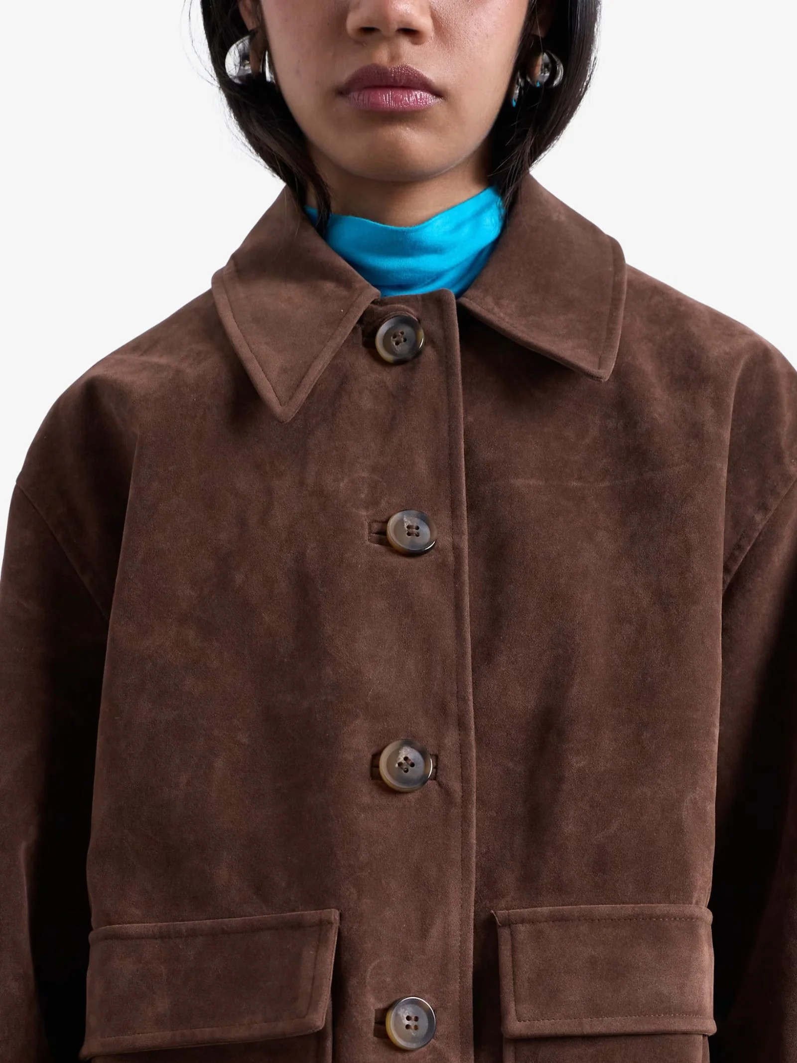 Faux Suede Boxy Jacket
