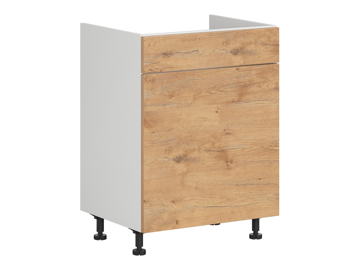 Szafka pod zlewozmywak Hamper 60 cm z szufladą dąb lancelot