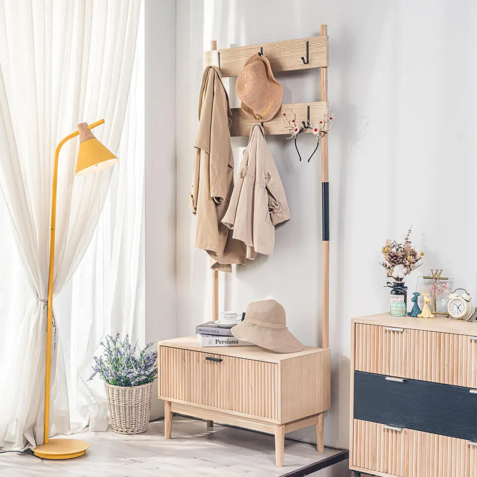 Massief houten entreekapstok