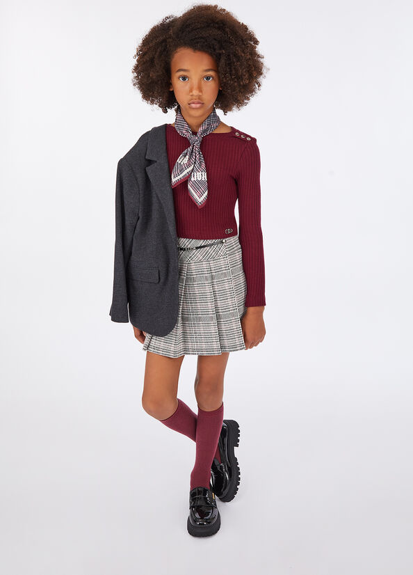 Maglia a coste con foulard